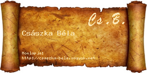Császka Béla névjegykártya
