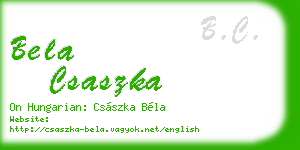 bela csaszka business card