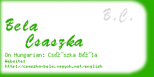 bela csaszka business card